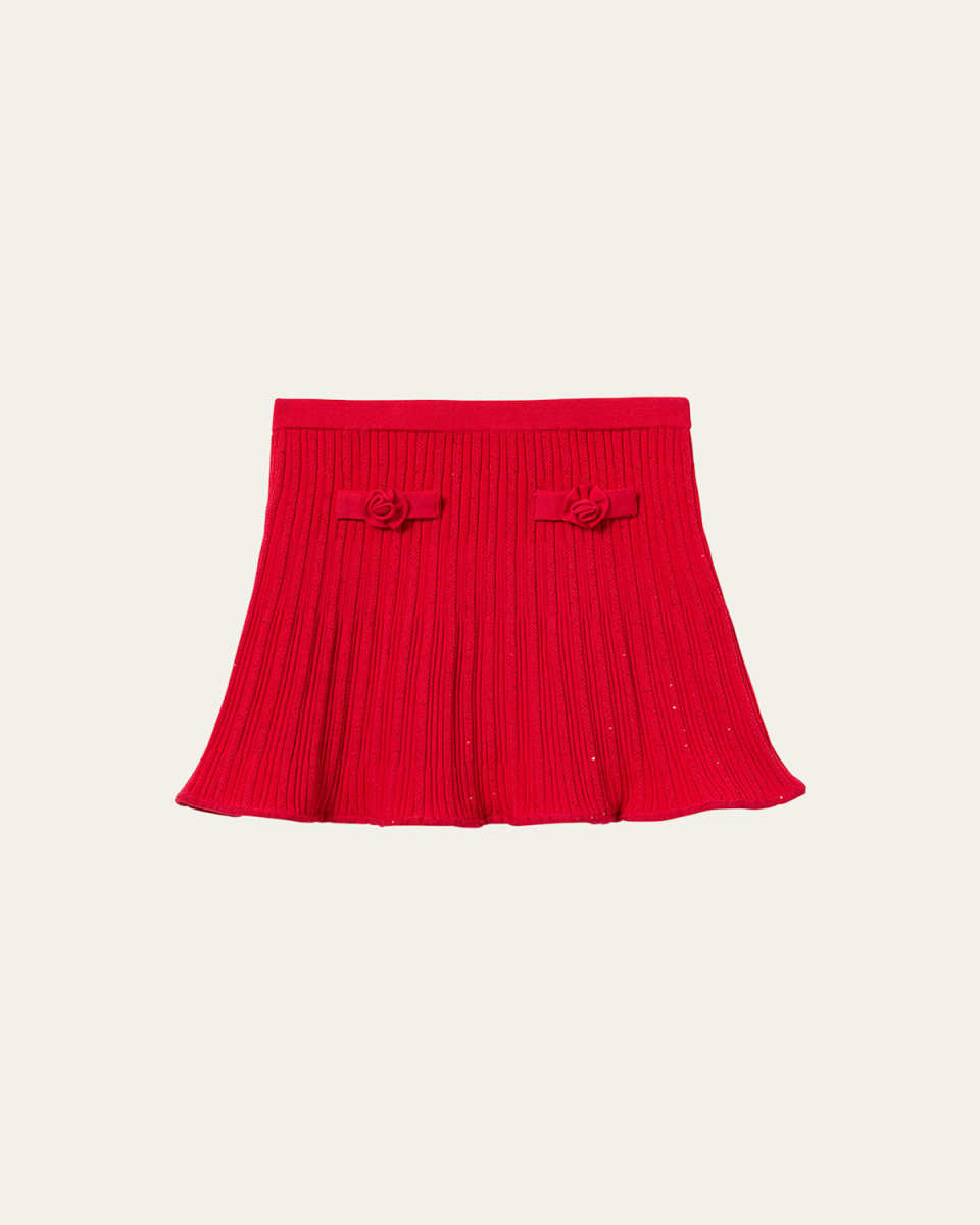 Girl's Rosette Knit Skirt, Size 3T-12